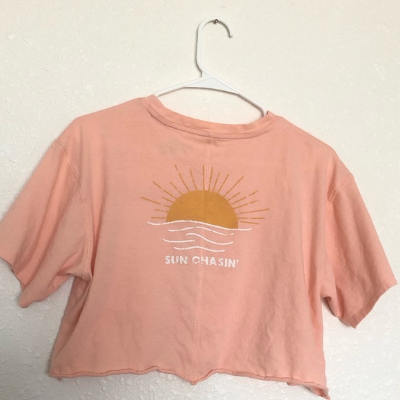 Flirtitude, Sun Casin Cropped TShirt, Light Salmon color, Size Medium - Picture 4 of 5
